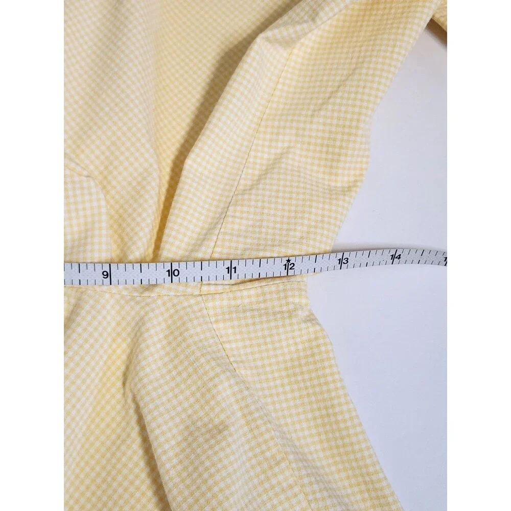 Talbots Yellow Gingham High Rise Ankle Pants Cotton Blend Women's 4 Cottagecore